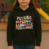 Groovy Retro Future Speech Language Pathologist  Kids Hoodie