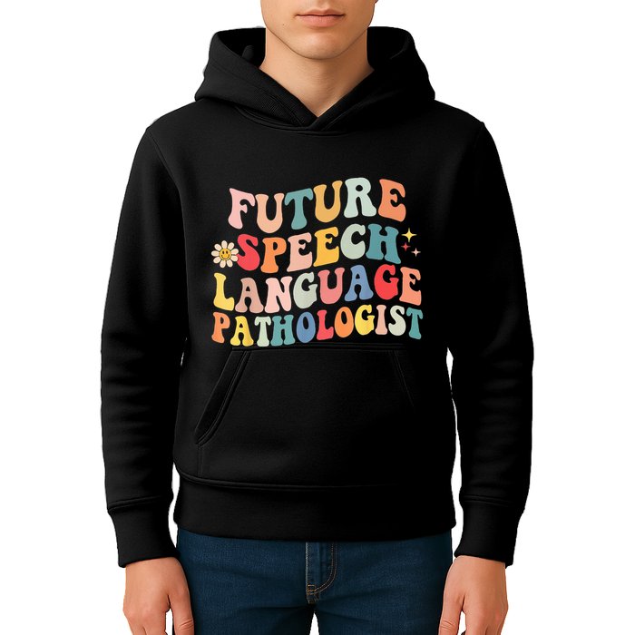 Groovy Retro Future Speech Language Pathologist  Kids Hoodie