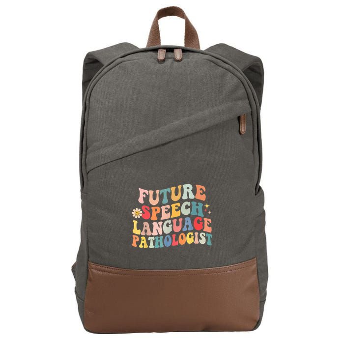 Groovy Retro Future Speech Language Pathologist  Cotton Canvas Backpack