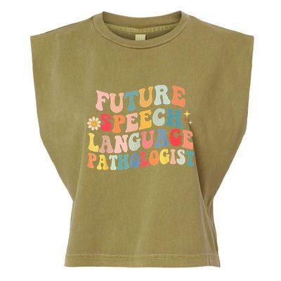 Groovy Retro Future Speech Language Pathologist  Garment-Dyed Women's Muscle Tee