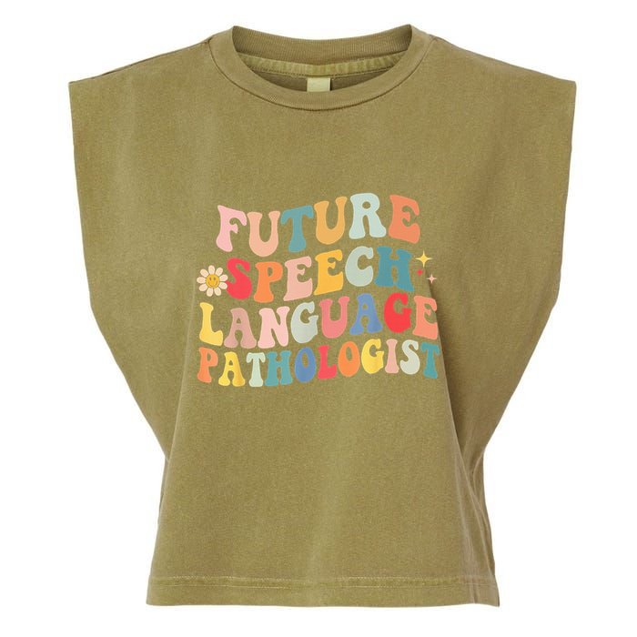Groovy Retro Future Speech Language Pathologist  Garment-Dyed Women's Muscle Tee