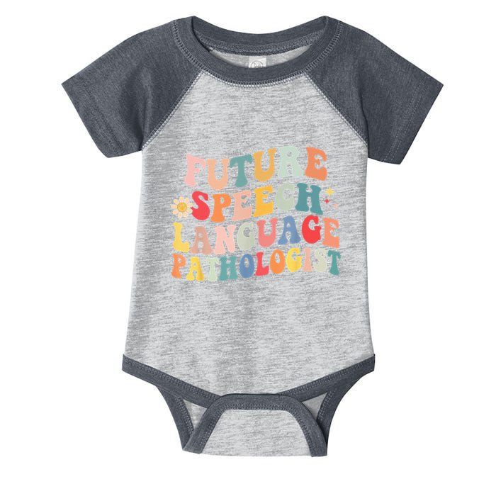 Groovy Retro Future Speech Language Pathologist  Infant Baby Jersey Bodysuit