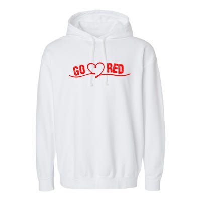 Go Red For Heart Disease Month Awareness Cool Gift Garment-Dyed Fleece Hoodie