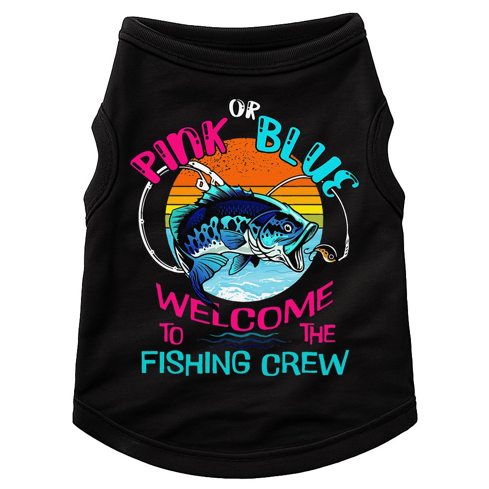 Gender Reveal Fishing Design For A Fishermen Doggie Tank