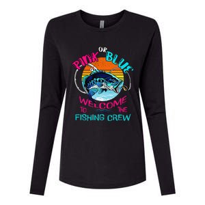 Gender Reveal Fishing Design For A Fishermen Womens Cotton Relaxed Long Sleeve T-Shirt