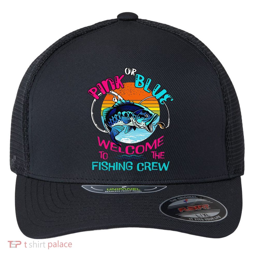 Gender Reveal Fishing Design For A Fishermen Flexfit Unipanel Trucker Cap