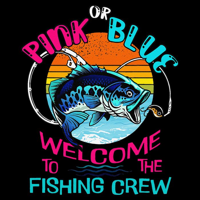 Gender Reveal Fishing Design For A Fishermen Sustainable Bucket Hat