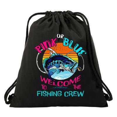 Gender Reveal Fishing Design For A Fishermen Drawstring Bag