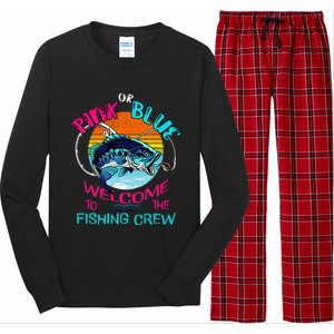 Gender Reveal Fishing Design For A Fishermen Long Sleeve Pajama Set