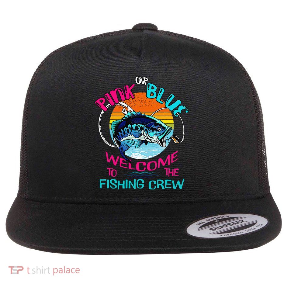 Gender Reveal Fishing Design For A Fishermen Flatbill Hat