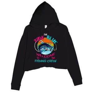 Gender Reveal Fishing Design For A Fishermen Crop Fleece Hoodie