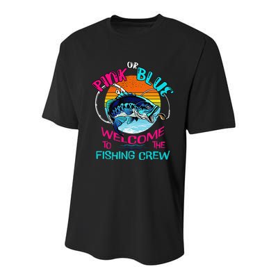 Gender Reveal Fishing Design For A Fishermen Youth Performance Sprint T-Shirt
