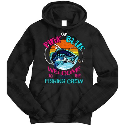 Gender Reveal Fishing Design For A Fishermen Tie Dye Hoodie