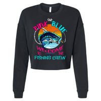 Gender Reveal Fishing Design For A Fishermen Cropped Pullover Crew