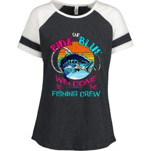 Gender Reveal Fishing Design For A Fishermen Enza Ladies Jersey Colorblock Tee