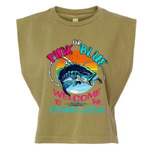 Gender Reveal Fishing Design For A Fishermen Garment-Dyed Women's Muscle Tee