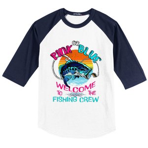 Gender Reveal Fishing Design For A Fishermen Baseball Sleeve Shirt