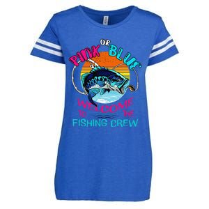 Gender Reveal Fishing Design For A Fishermen Enza Ladies Jersey Football T-Shirt