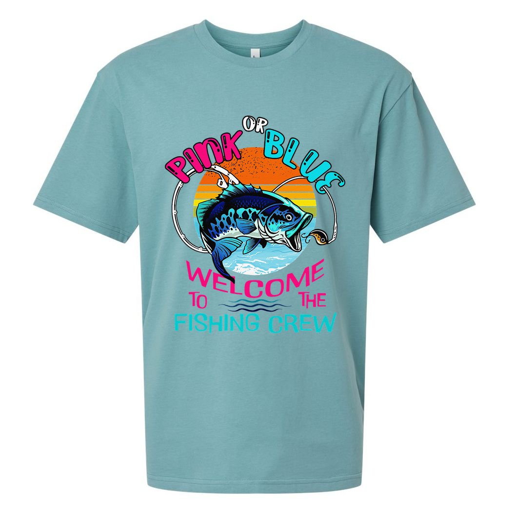 Gender Reveal Fishing Design For A Fishermen Sueded Cloud Jersey T-Shirt