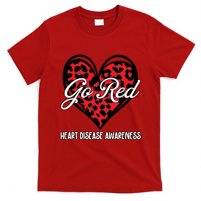 Go Red For Womens Heart Disease Awareness Month Leopard T-Shirt