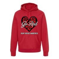 Go Red For Womens Heart Disease Awareness Month Leopard Premium Hoodie