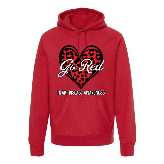 Go Red For Womens Heart Disease Awareness Month Leopard Premium Hoodie