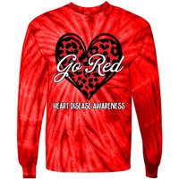 Go Red For Womens Heart Disease Awareness Month Leopard Tie-Dye Long Sleeve Shirt