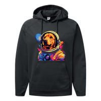 Golden Retriever Funny Golden Retriever Astronaut Performance Fleece Hoodie