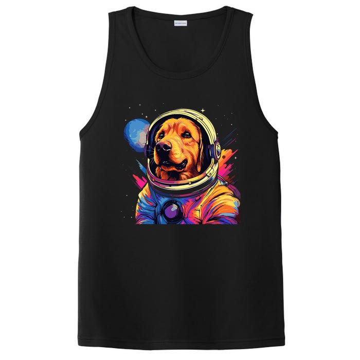 Golden Retriever Funny Golden Retriever Astronaut PosiCharge Competitor Tank