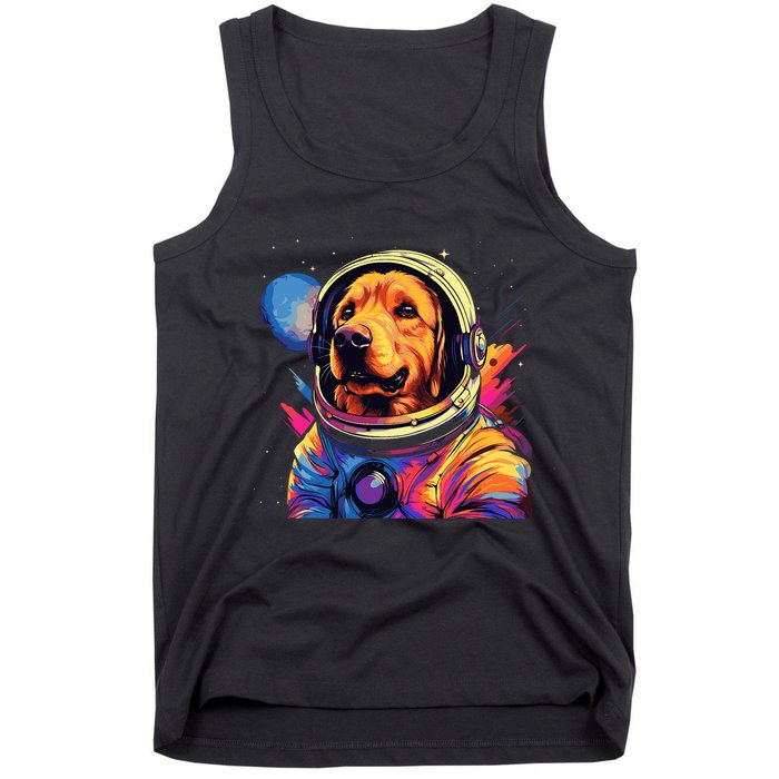 Golden Retriever Funny Golden Retriever Astronaut Tank Top