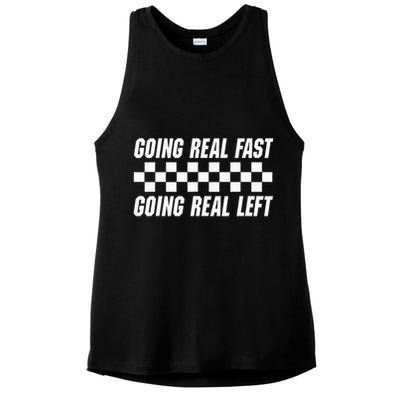 Going Real Fast And Going Real Left Funny Memes Joke Racing Ladies PosiCharge Tri-Blend Wicking Tank