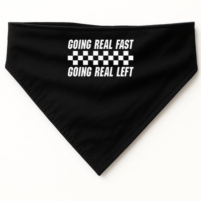 Going Real Fast And Going Real Left Funny Memes Joke Racing USA-Made Doggie Bandana