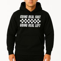 Going Real Fast And Going Real Left Funny Memes Joke Racing Hoodie