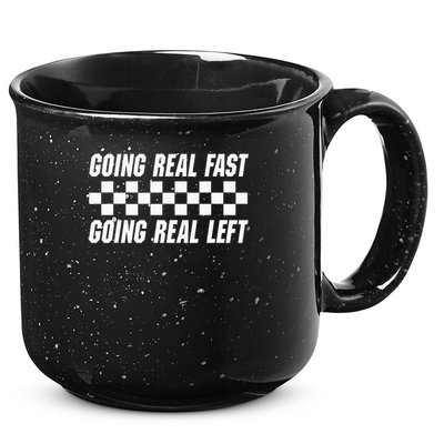 Going Real Fast And Going Real Left Funny Memes Joke Racing 15oz Campfire Ceramic Mug