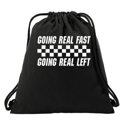 Going Real Fast And Going Real Left Funny Memes Joke Racing Drawstring Bag