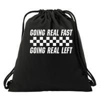 Going Real Fast And Going Real Left Funny Memes Joke Racing Drawstring Bag