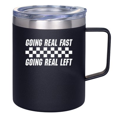 Going Real Fast And Going Real Left Funny Memes Joke Racing 12oz Stainless Steel Coffee Mug