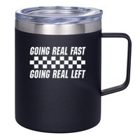 Going Real Fast And Going Real Left Funny Memes Joke Racing 12oz Stainless Steel Coffee Mug