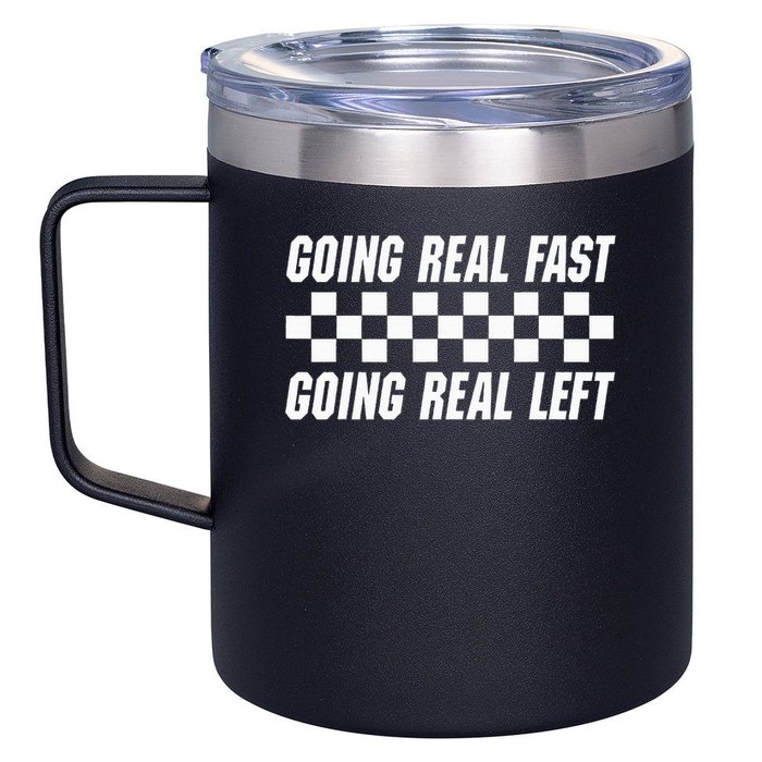Going Real Fast And Going Real Left Funny Memes Joke Racing 12oz Stainless Steel Coffee Mug