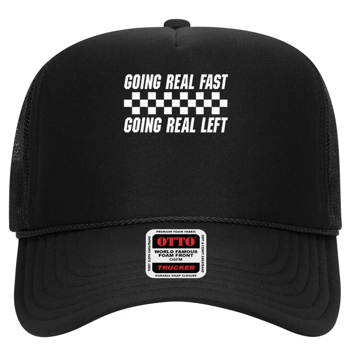 Going Real Fast And Going Real Left Funny Memes Joke Racing Trucker Hat