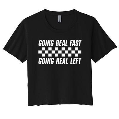 Going Real Fast And Going Real Left Funny Memes Joke Racing Crop Top