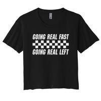 Going Real Fast And Going Real Left Funny Memes Joke Racing Crop Top