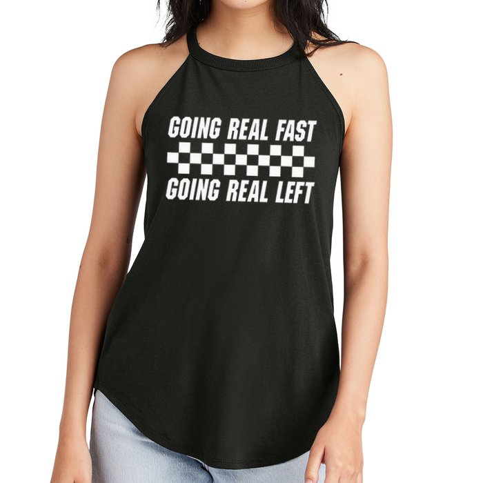 Going Real Fast And Going Real Left Funny Memes Joke Racing Women's Perfect Tri Rocker Tank