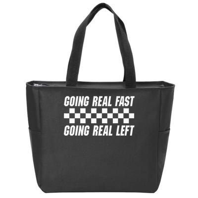 Going Real Fast And Going Real Left Funny Memes Joke Racing Zip Tote Bag