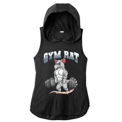 Gym Rat Fitness Bodybuilding Ladies PosiCharge Tri-Blend Wicking Draft Hoodie Tank