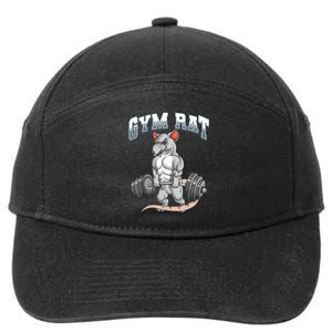 Gym Rat Fitness Bodybuilding 7-Panel Snapback Hat