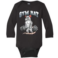 Gym Rat Fitness Bodybuilding Baby Long Sleeve Bodysuit