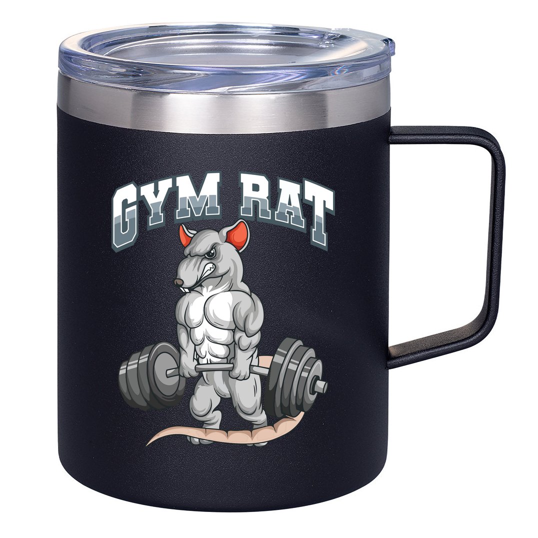 Gym Rat Fitness Bodybuilding 12oz Stainless Steel Coffee Mug