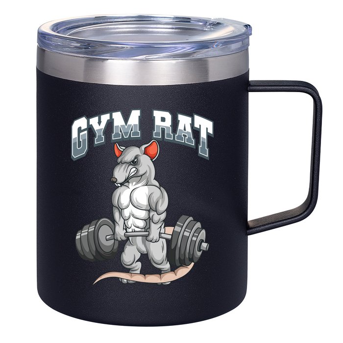 Gym Rat Fitness Bodybuilding 12oz Stainless Steel Coffee Mug