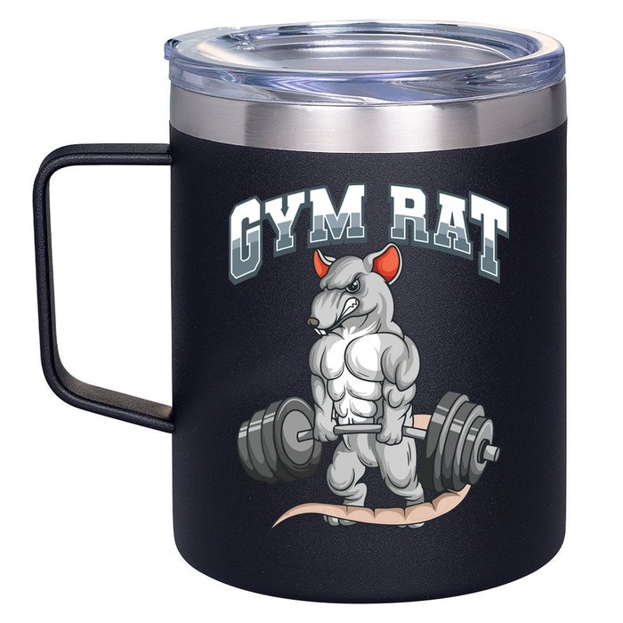 Gym Rat Fitness Bodybuilding 12oz Stainless Steel Coffee Mug